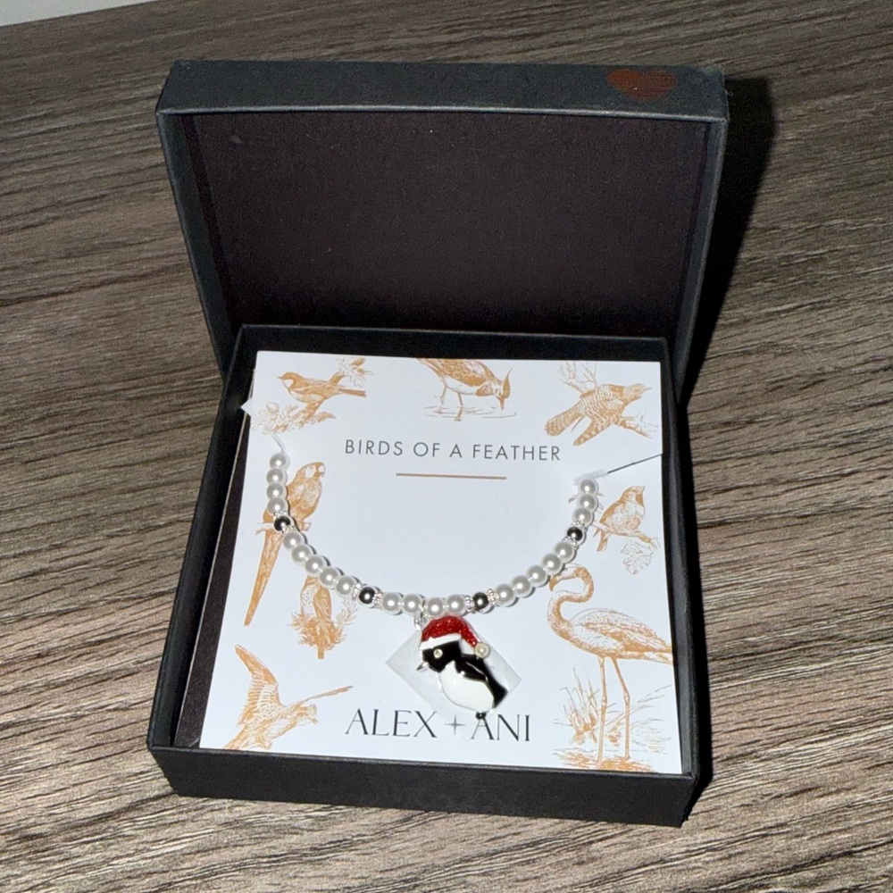 Alex and Ani Pearl Bracelet with Penguin Charm